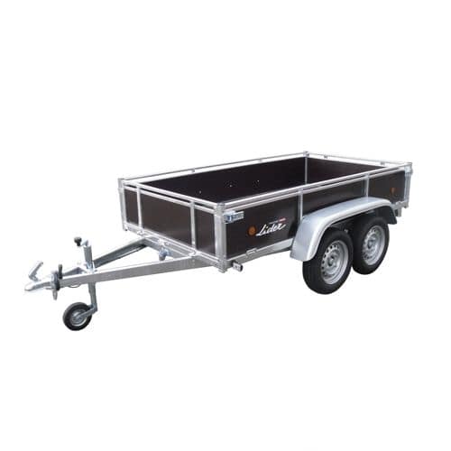 Lider twin axle Wooden Sided Trailer 39450 251 x 133 x 40cm bed 750kg gw (8'x 4')